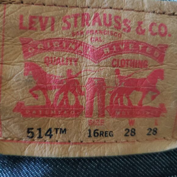 Levis 514 Jeans Boys Slim Straight Blue Denim 16 Reg 28 x 28 Measures Over wash - Picture 5 of 9